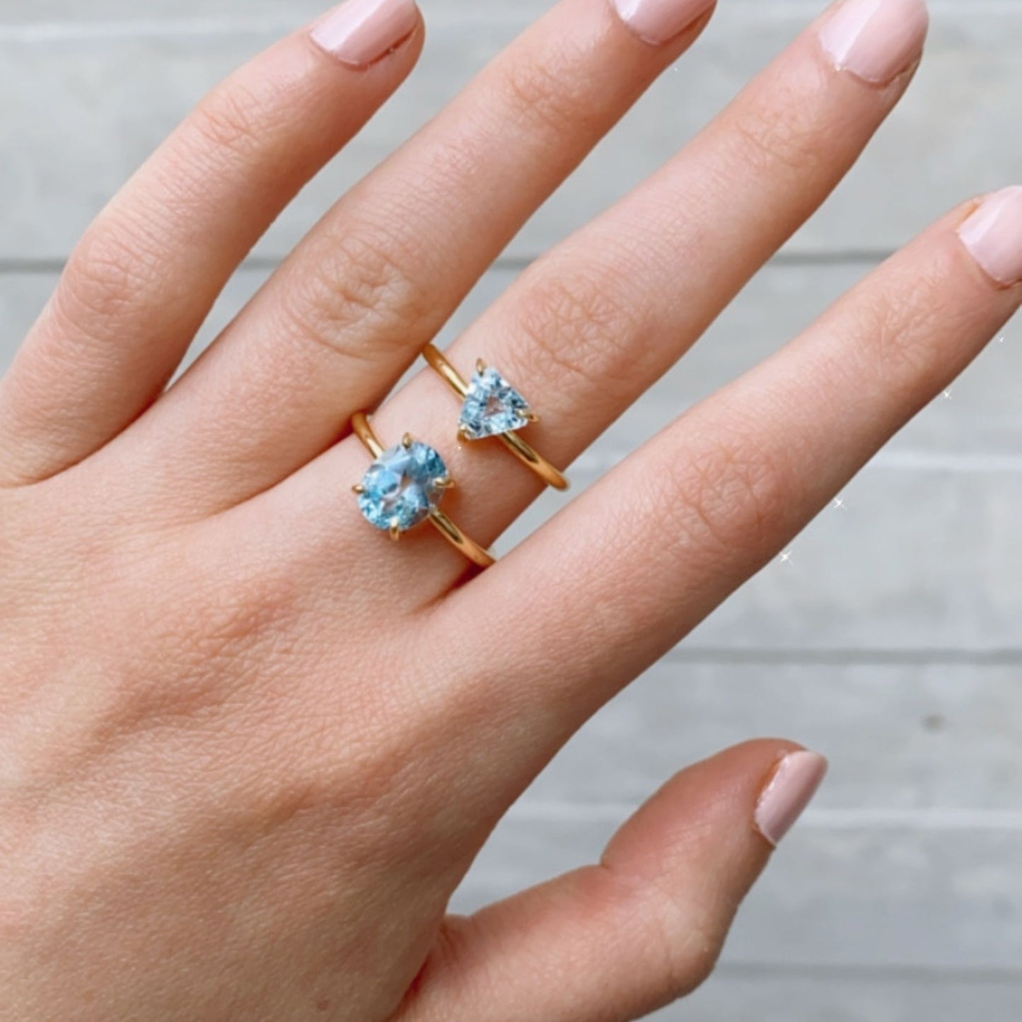 Pietra Ring with trillion Blue Topaz