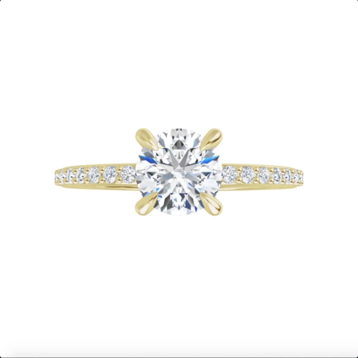 Pavé Solitario con Diamante Natural - Corte Redondo