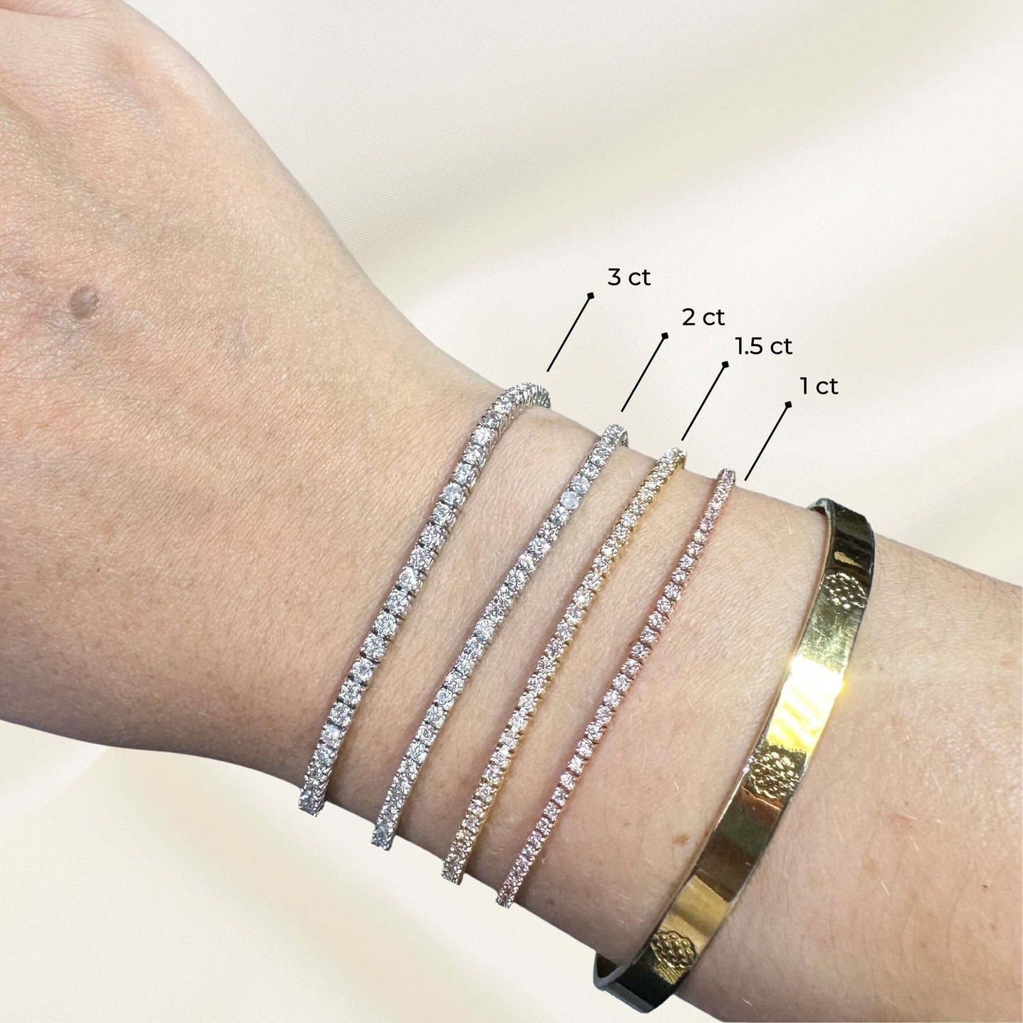Brazalete Tennis Clásico con Diamantes Lab