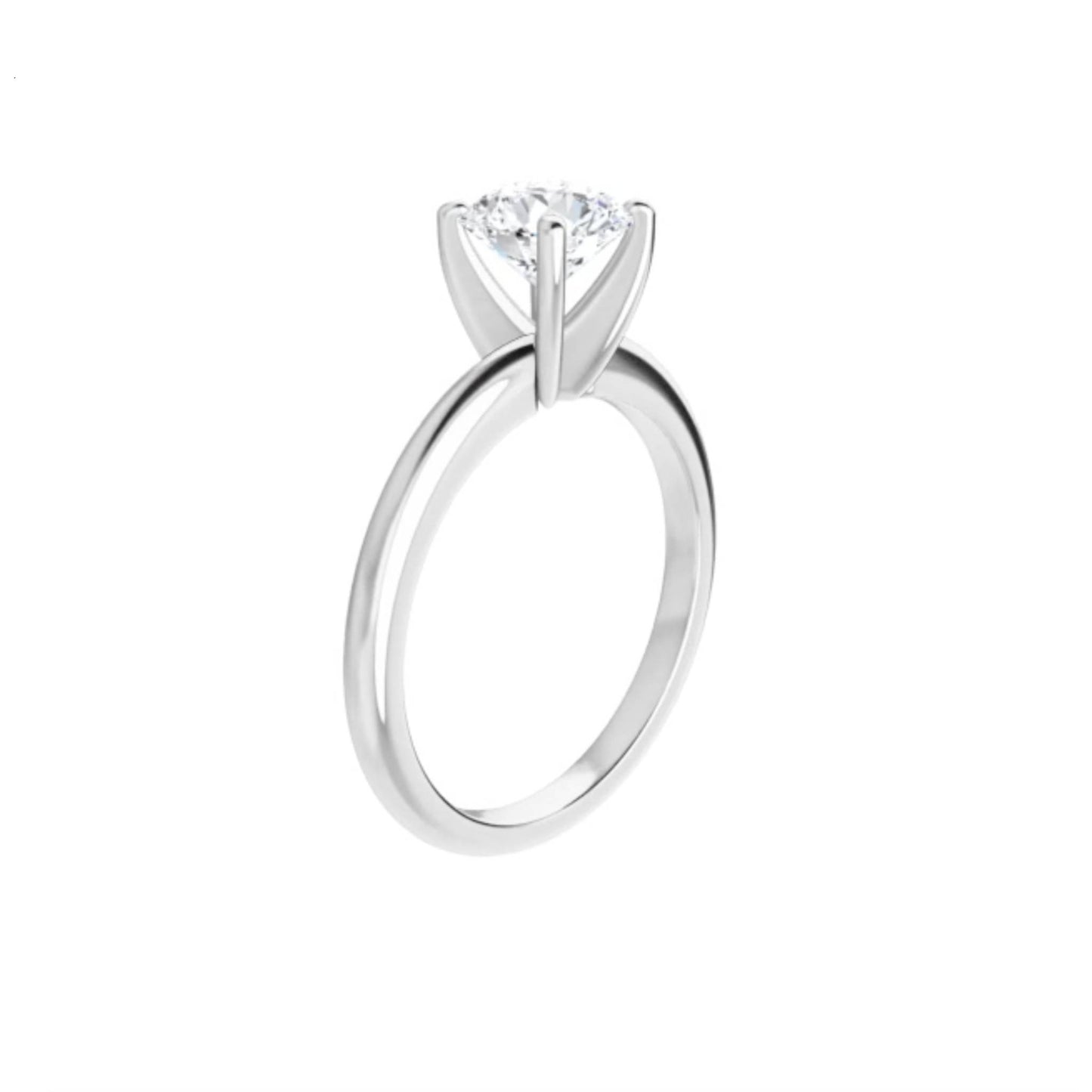 Clásico Solitario con Diamante Natural -  Corte Redondo