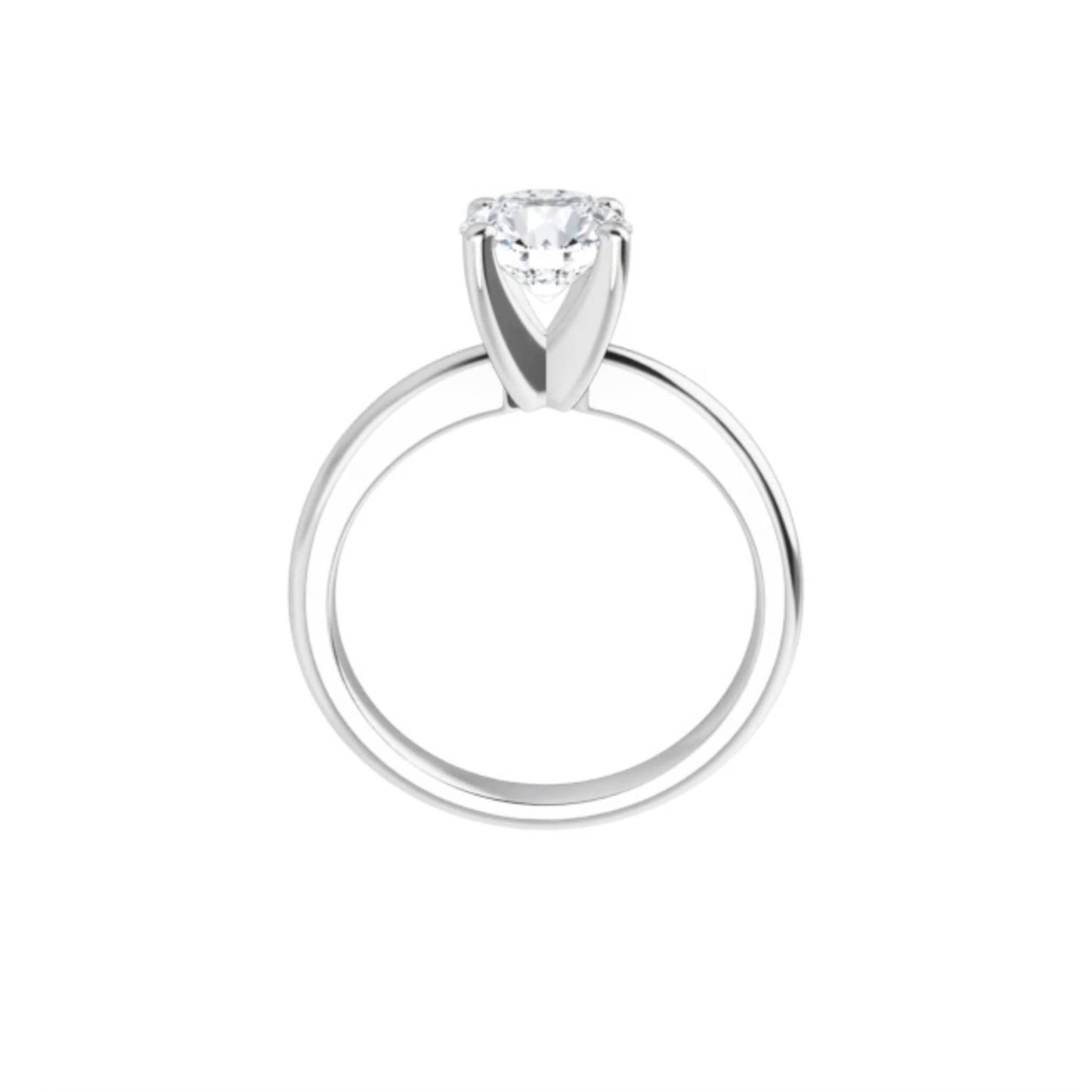 Clásico Solitario con Diamante Natural -  Corte Redondo