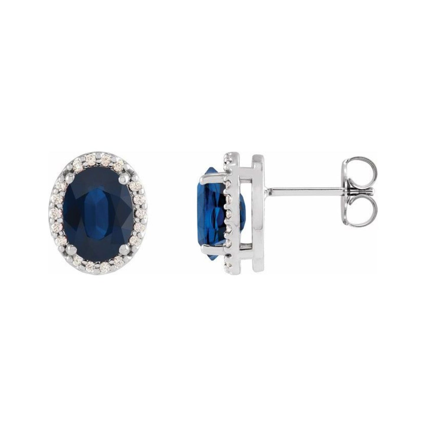 Oval Sapphire Halo Earrings