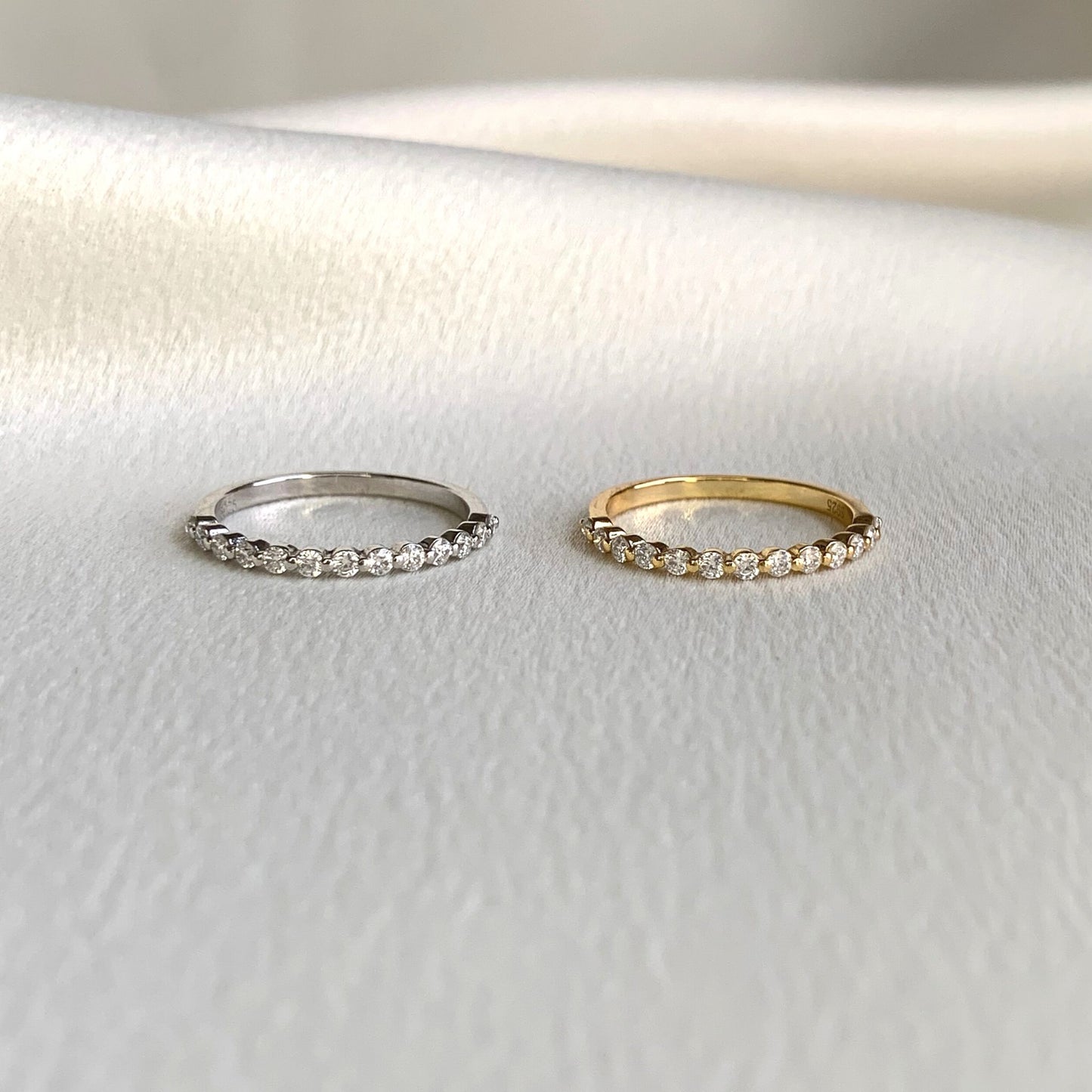 Semi Ring with Moissanites