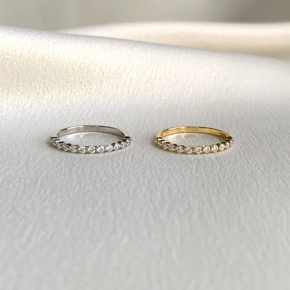 Semi Ring with Moissanites