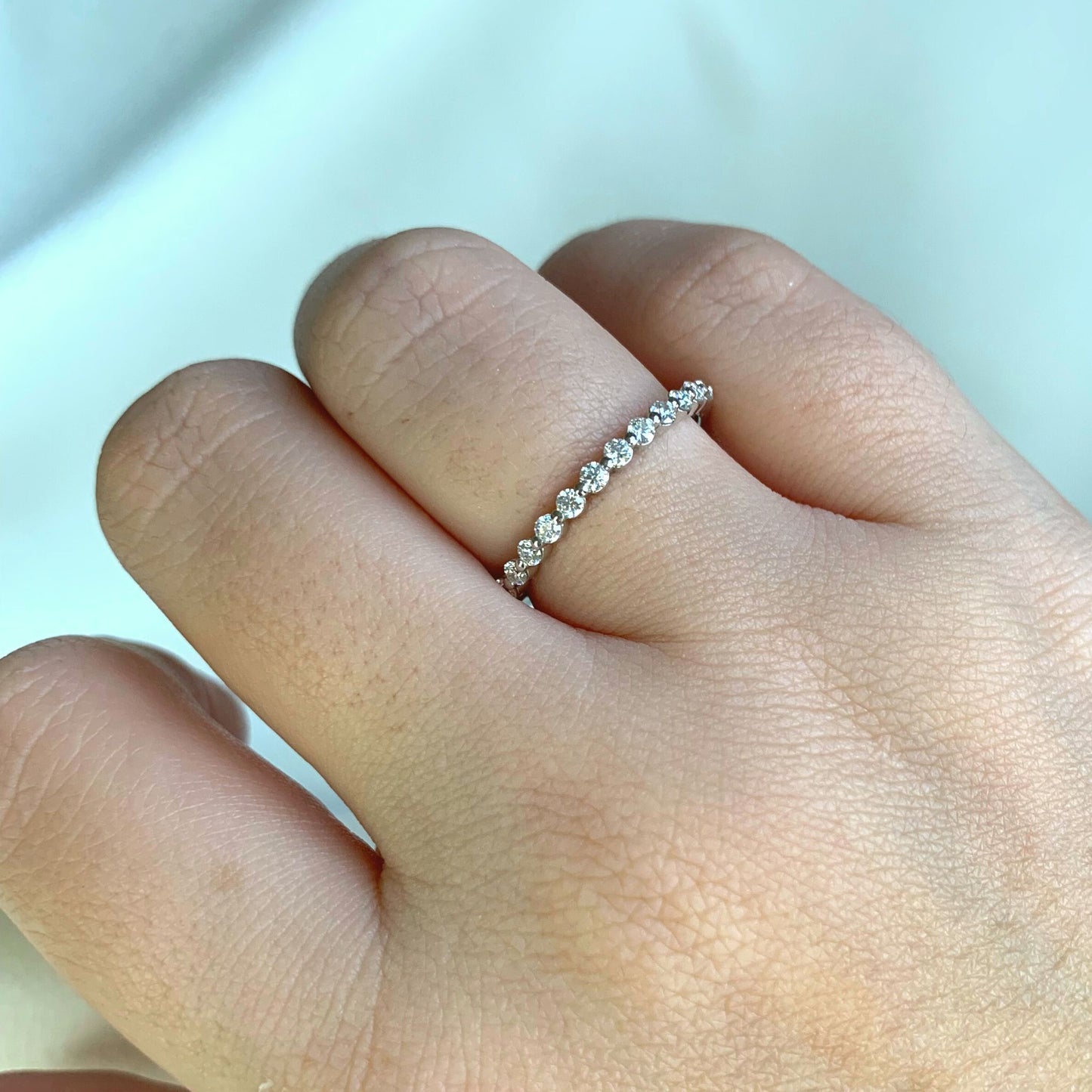 Semi Ring with Moissanites