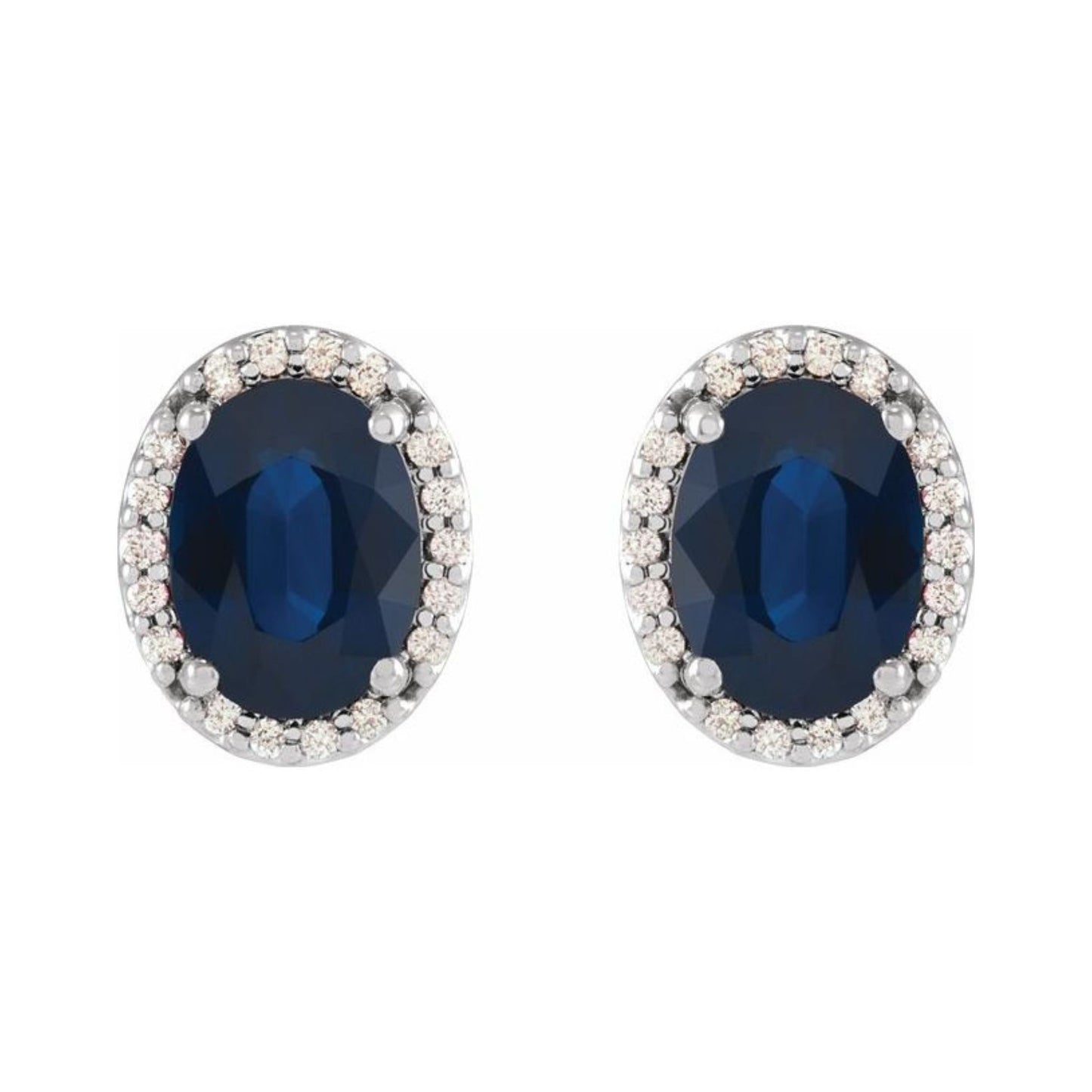Oval Sapphire Halo Earrings