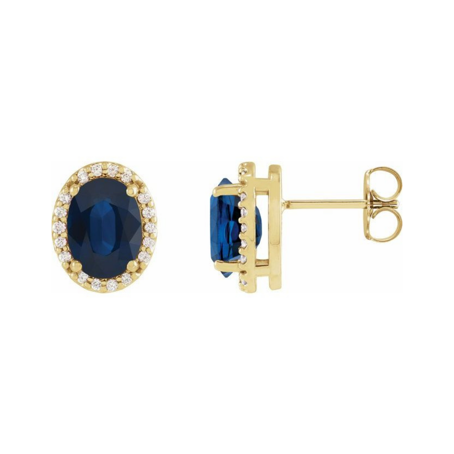 Oval Sapphire Halo Earrings