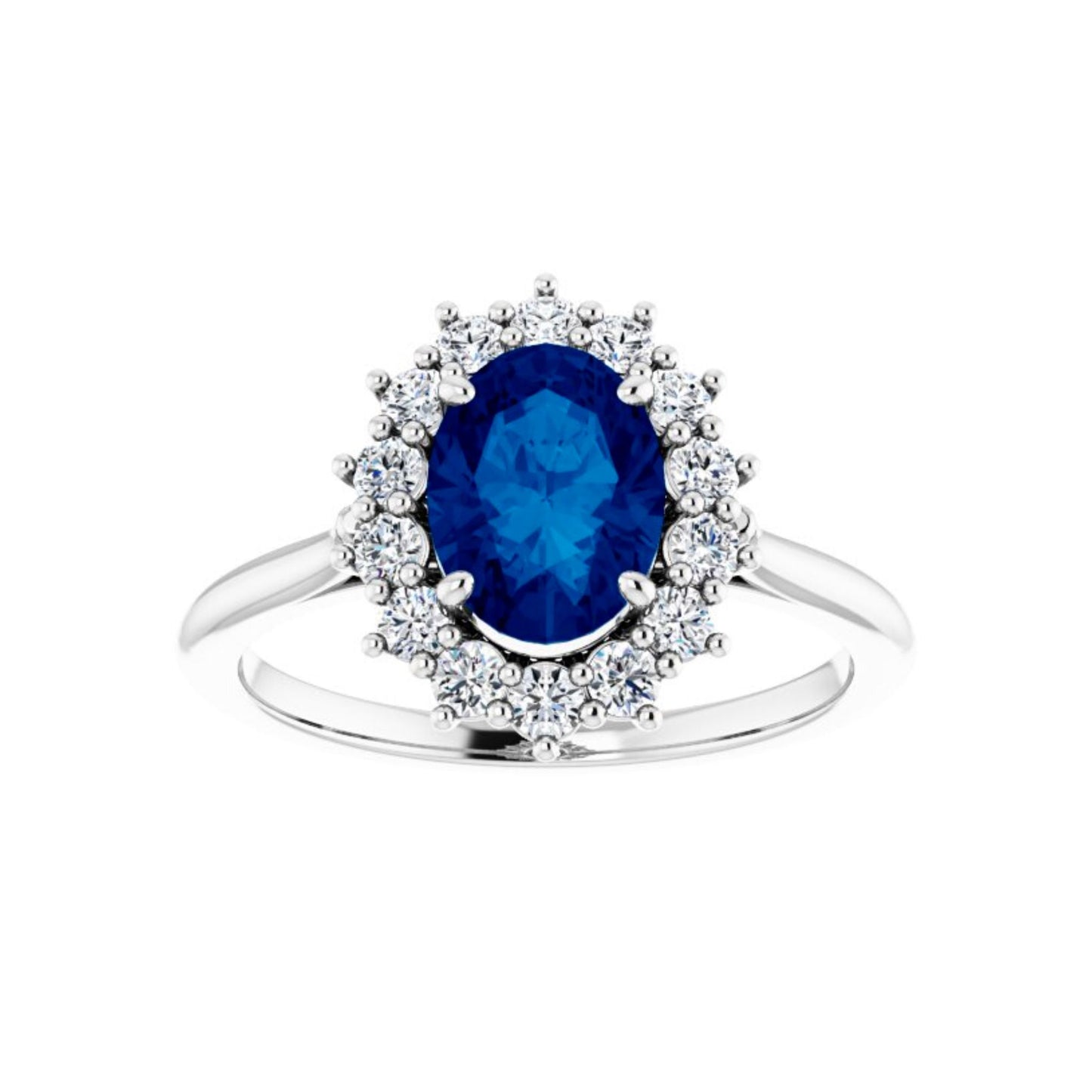 Queen Sapphire Halo Ring